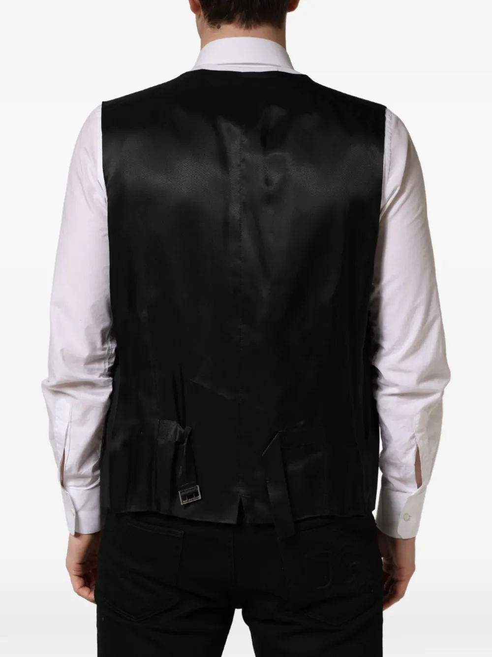 Dolce & Gabbana single-breasted wool waistcoat Zwart