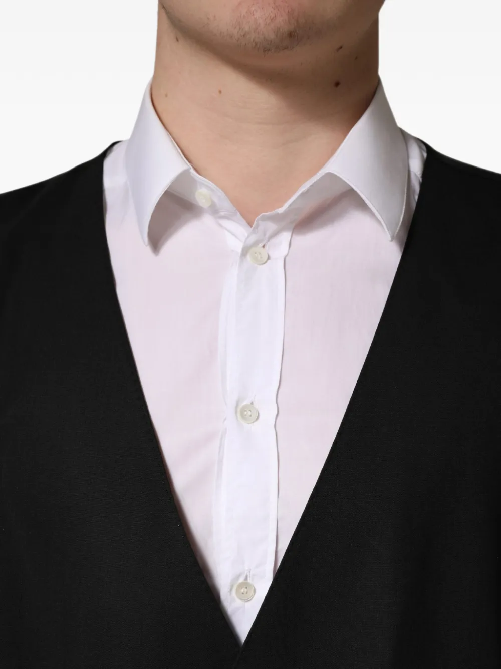 Dolce & Gabbana single-breasted wool waistcoat Zwart