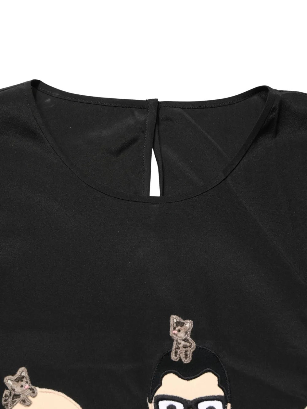 Dolce & Gabbana DG Family silk blouse Zwart