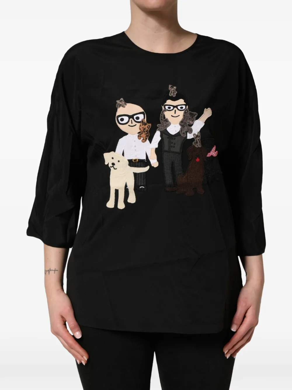 Dolce & Gabbana DG Family silk blouse - Nero