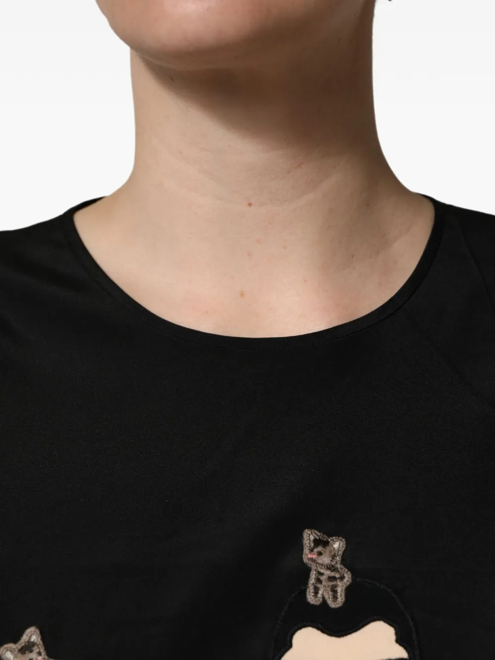 Dolce & Gabbana DG Family silk blouse Zwart
