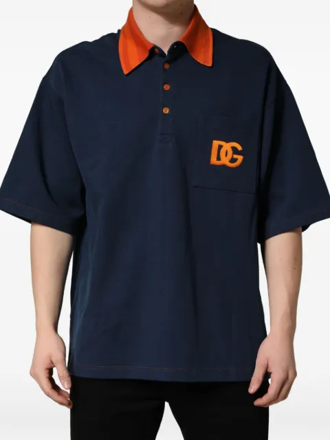 Dolce & Gabbana DG logo-patch polo T-shirt