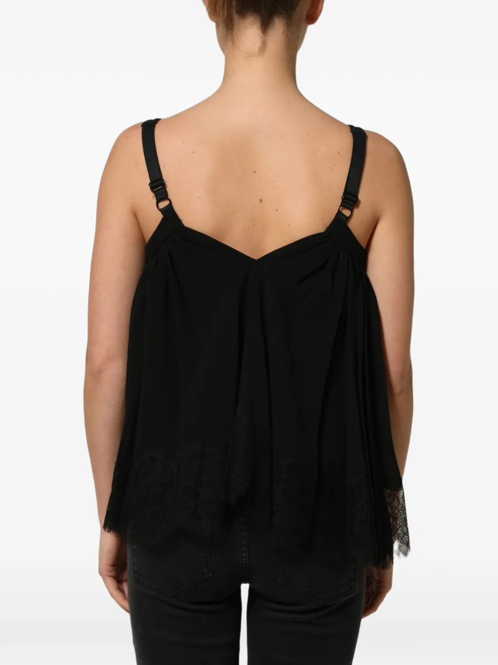 Dolce & Gabbana lace-trimmed sleeveless top Zwart