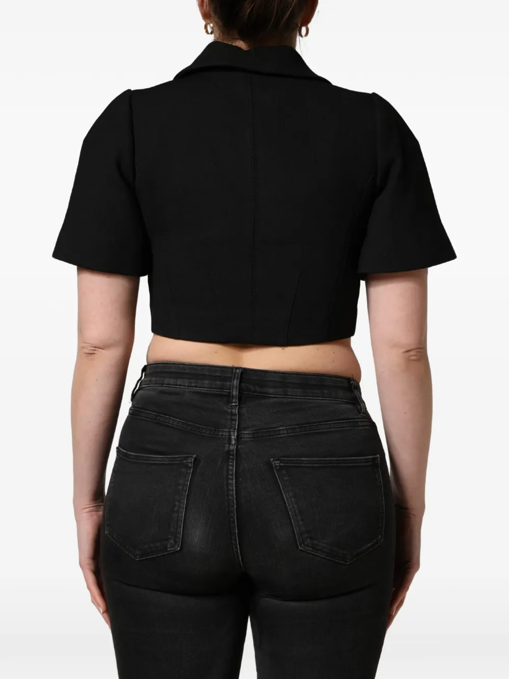 Dolce & Gabbana cropped short-sleeve blouse Zwart