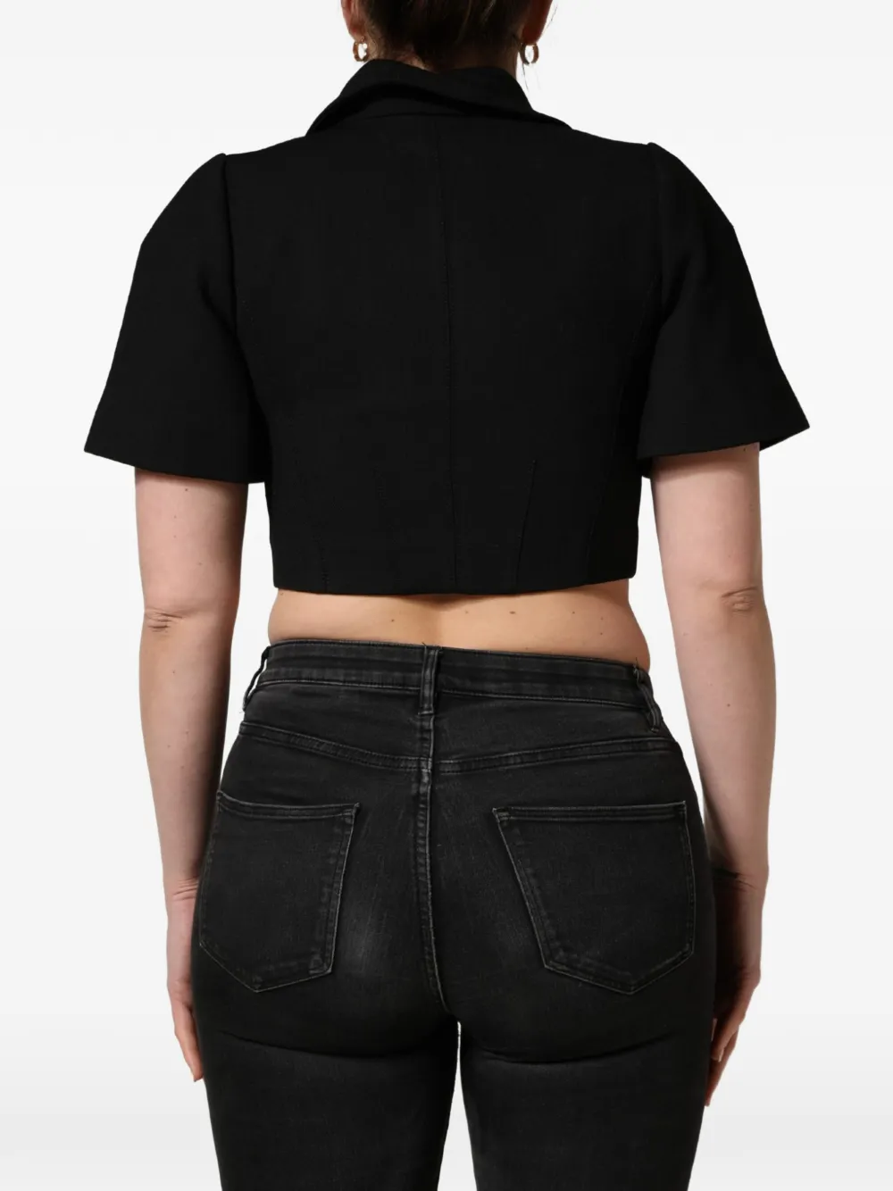 Dolce & Gabbana cropped short-sleeve blouse Zwart