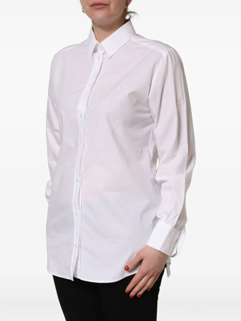 Dolce & Gabbana long-sleeve button-up shirt Wit