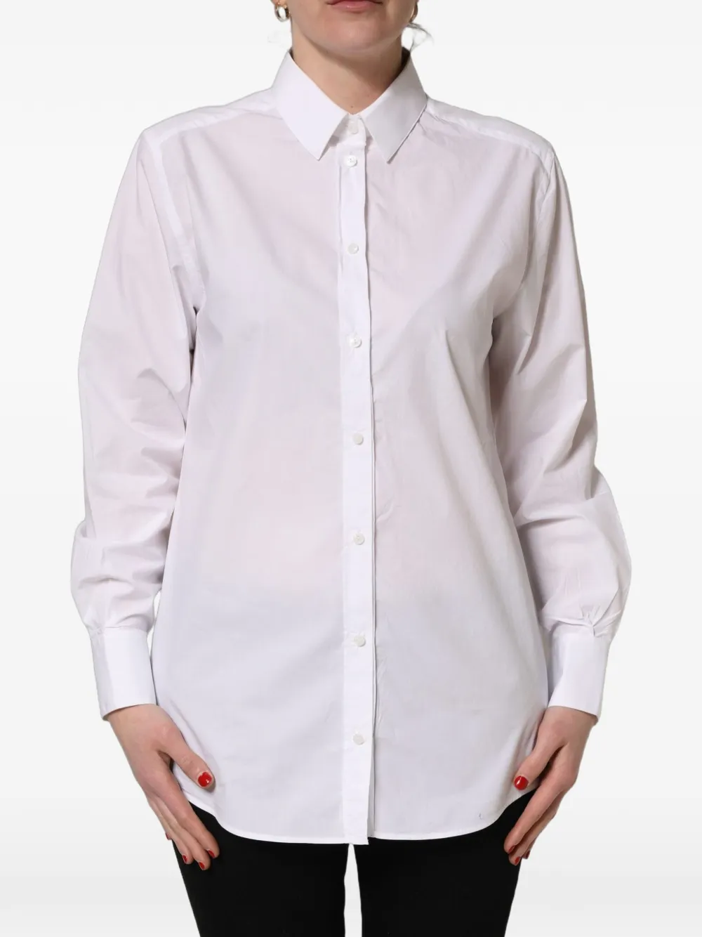 Dolce & Gabbana long-sleeve button-up shirt Wit