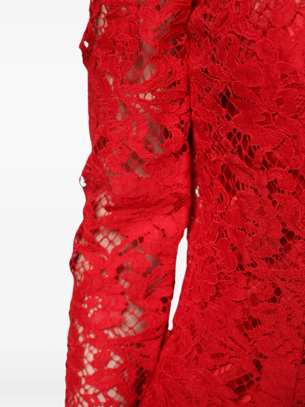 Dolce & Gabbana floral-embroidered lace top Rood