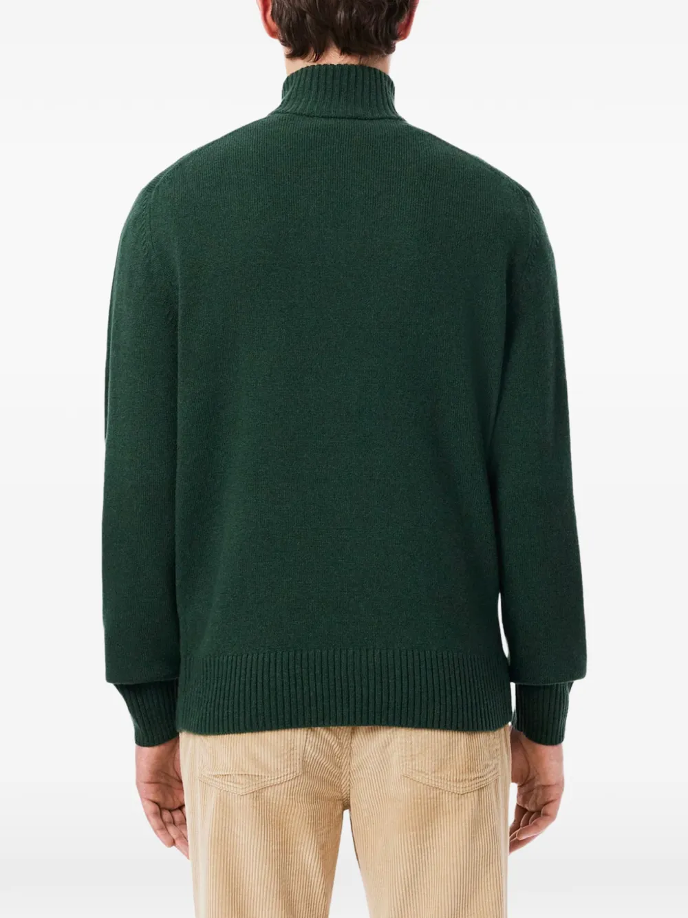 Lacoste half-zip logo-patch sweater Groen