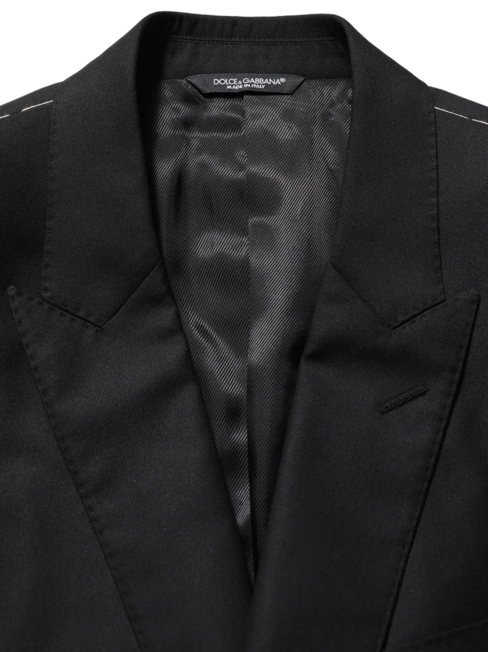 Dolce & Gabbana single-breasted peak-lapel blazer Zwart