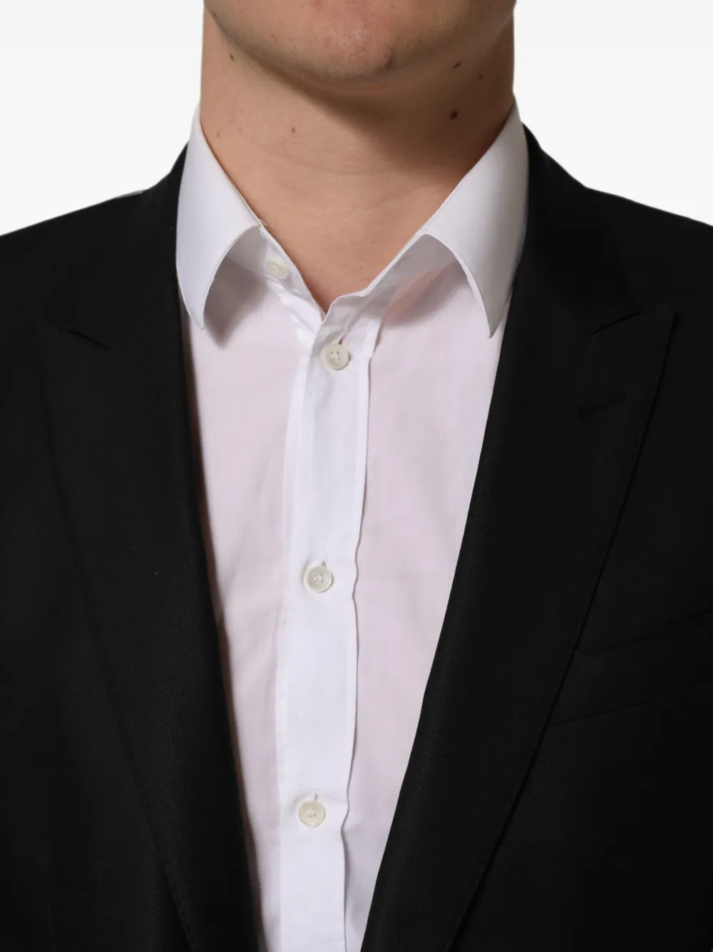 Dolce & Gabbana single-breasted peak-lapel blazer Zwart
