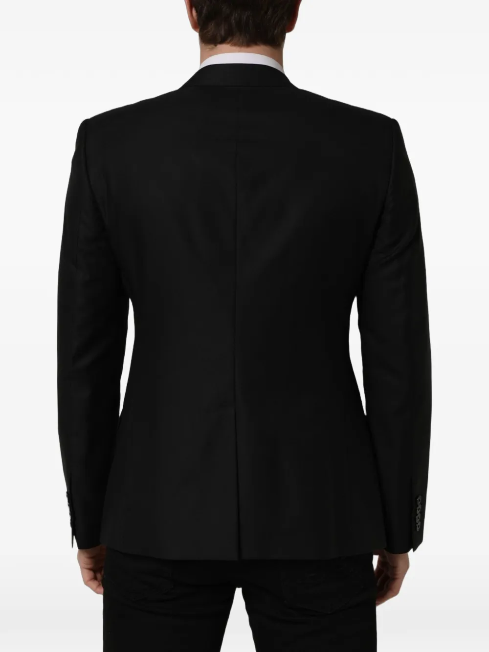 Dolce & Gabbana single-breasted peak-lapel blazer Zwart