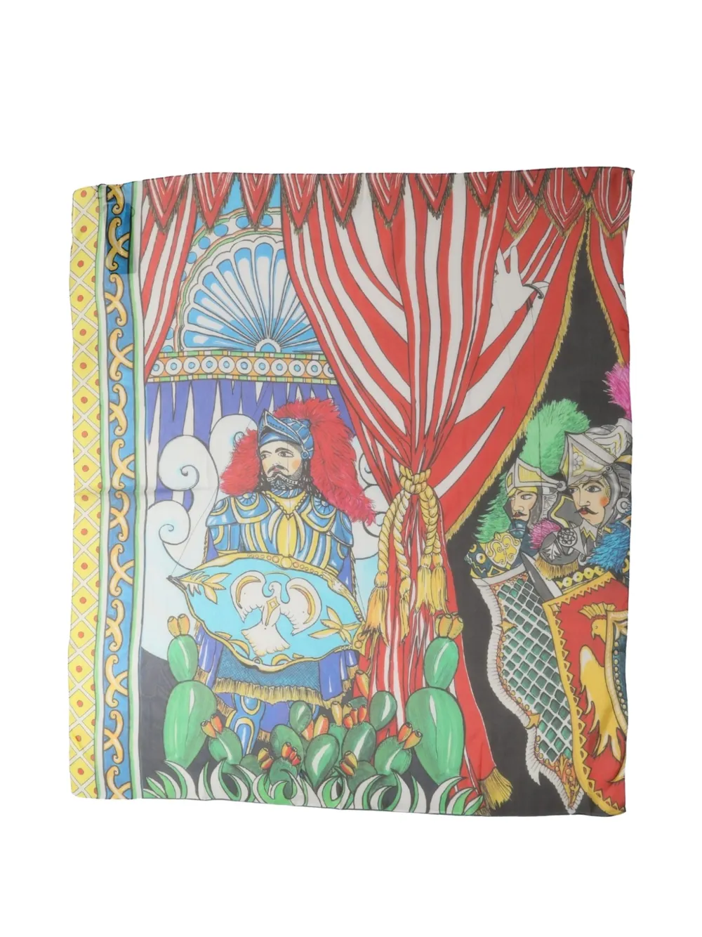 Dolce & Gabbana graphic-print silk scarf - Rosso