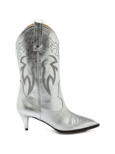Moschino metallic embroidered boots