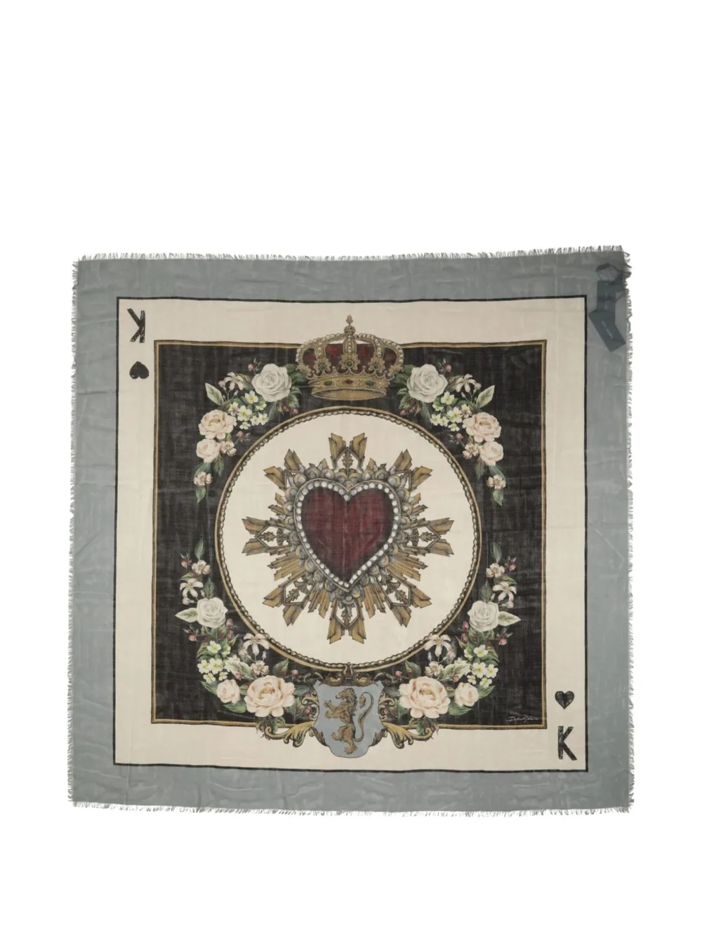 Dolce & Gabbana 킹 오브 하트 스퀘어 스카프 | Image 2