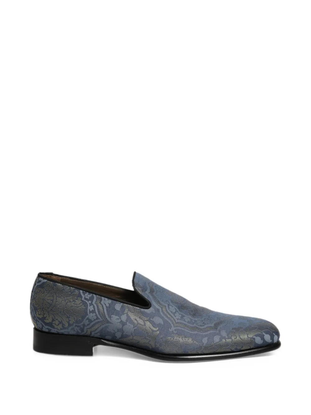 Dolce & Gabbana blue floral-brocade slip-on loafers
