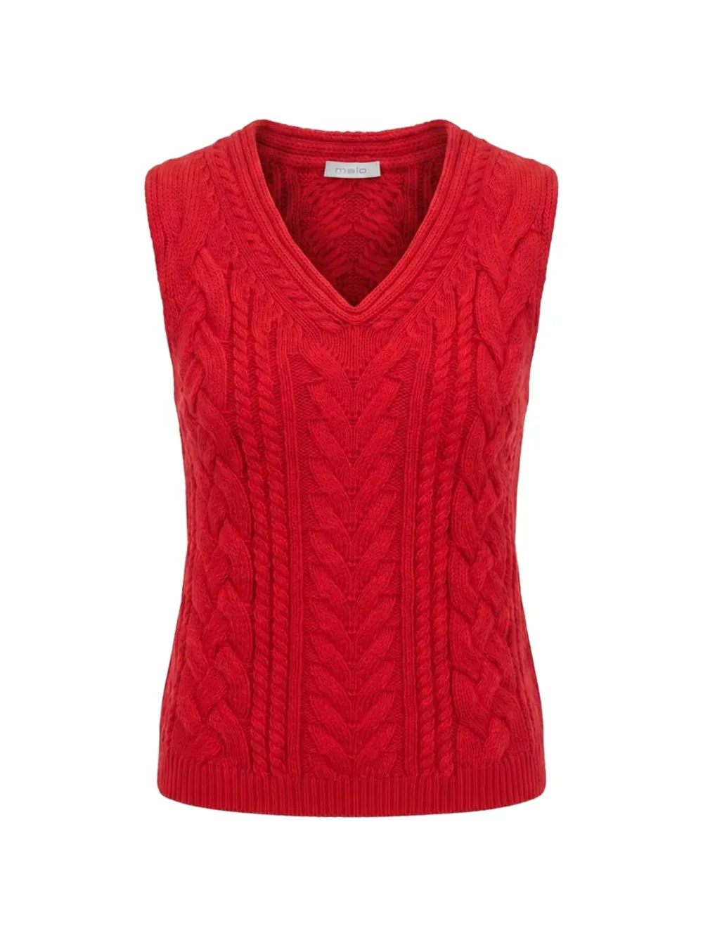 Malo cable-knit V-neck top - Rosso