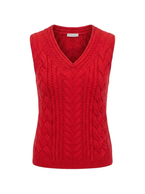 Malo cable-knit V-neck top