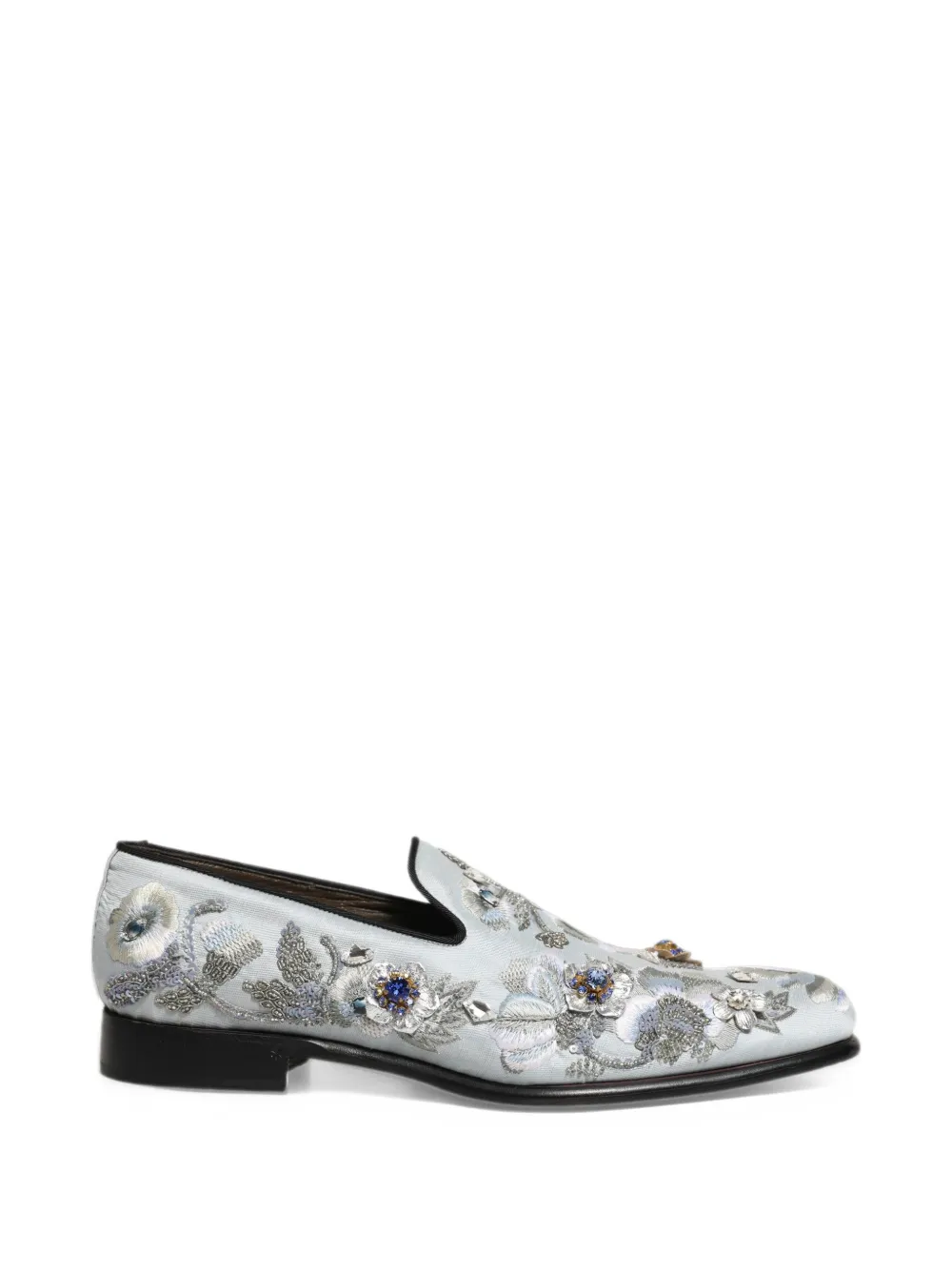 Dolce & Gabbana floral-embellished loafers - Bianco