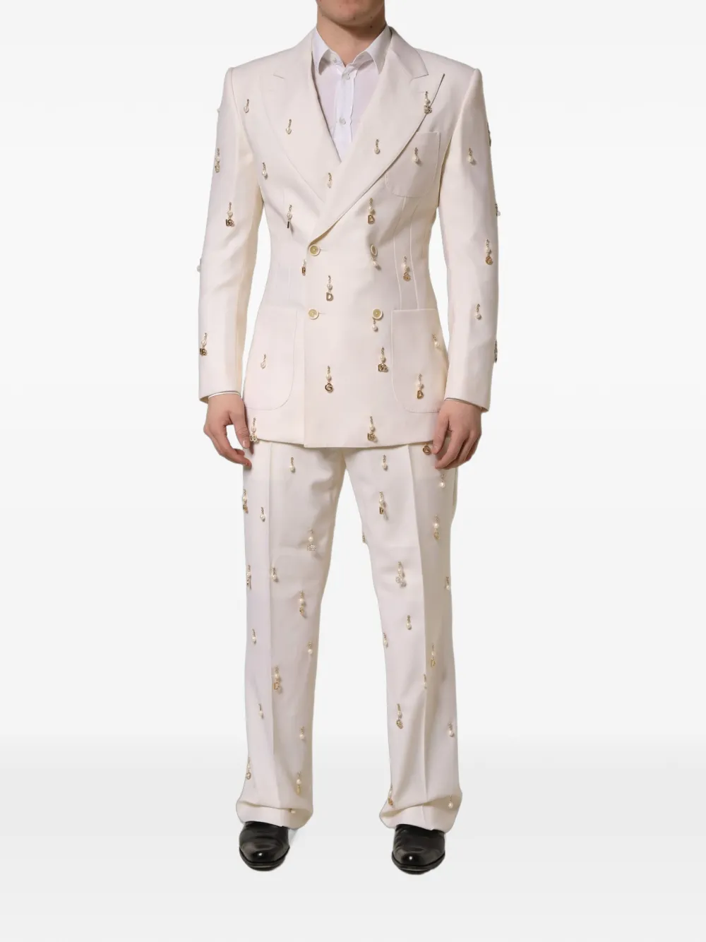 Dolce & Gabbana embellished double-breasted suit - Bianco