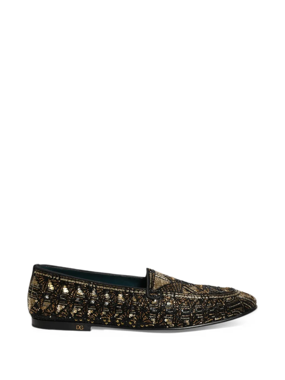 Dolce & Gabbana sequin-embellished bead-embellished loafers - Nero