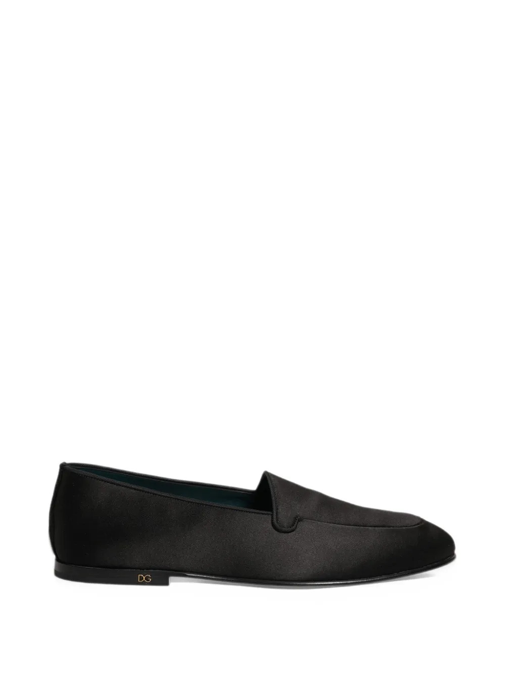 Dolce & Gabbana satin logo-plaque loafers - Black