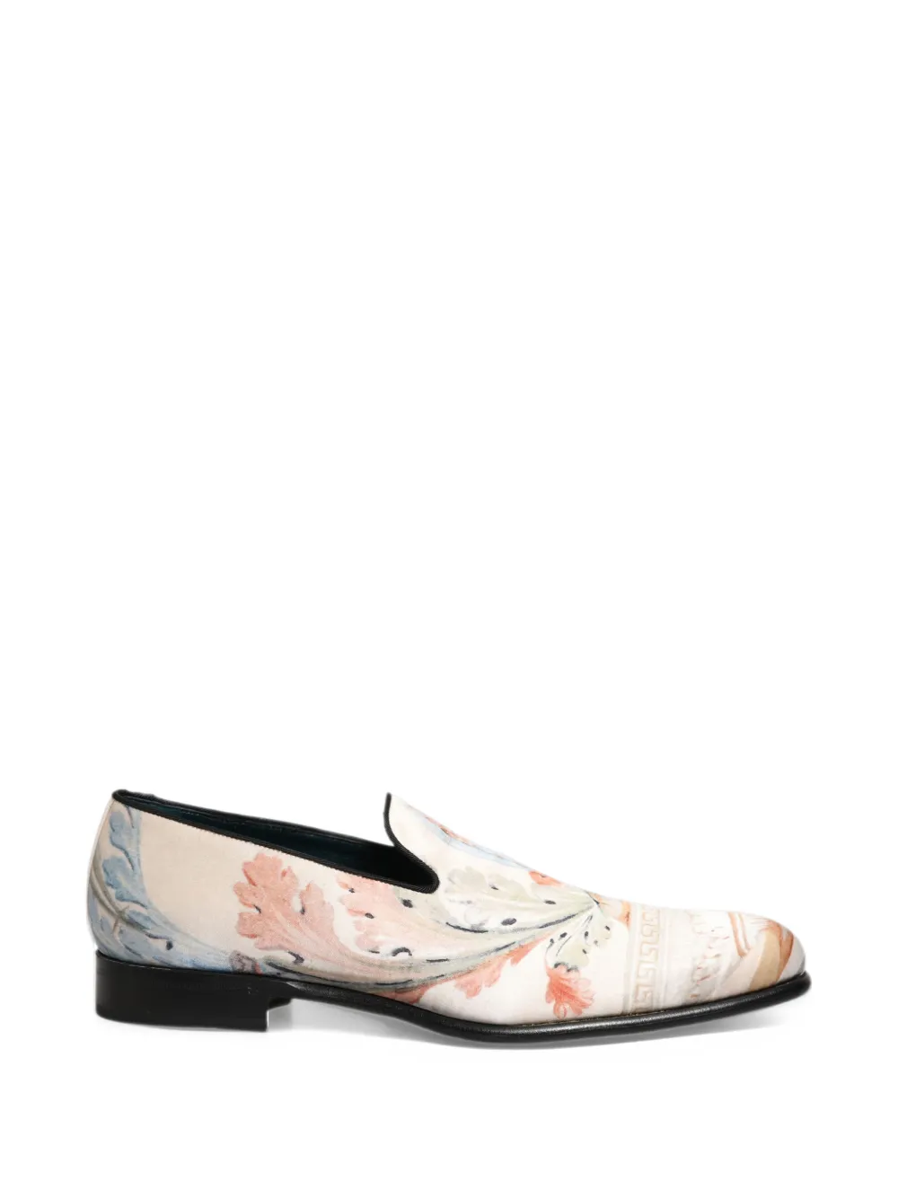 Dolce & Gabbana floral-print slip-on loafers - White