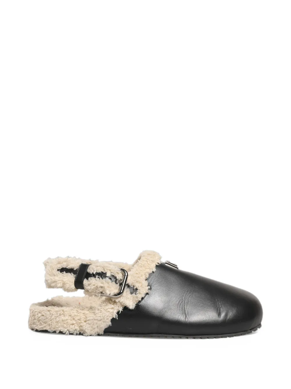 Dolce & Gabbana shearling-lined buckle-fastening slides sandals - Nero