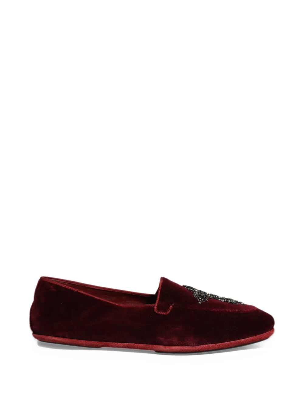 Dolce & Gabbana embellished suede loafers - Red