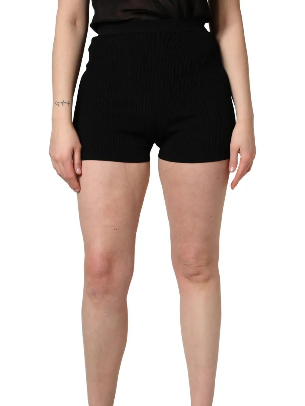 Dolce & Gabbana high-waisted ribbed shorts Zwart