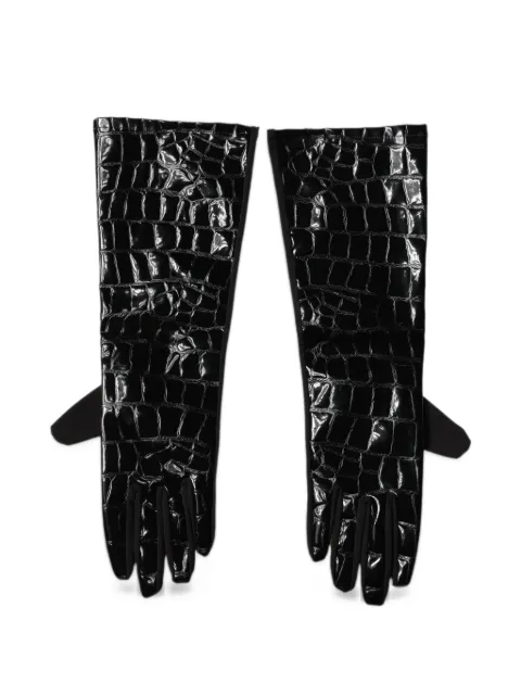 Dolce & Gabbana croc-effect elbow-length gloves