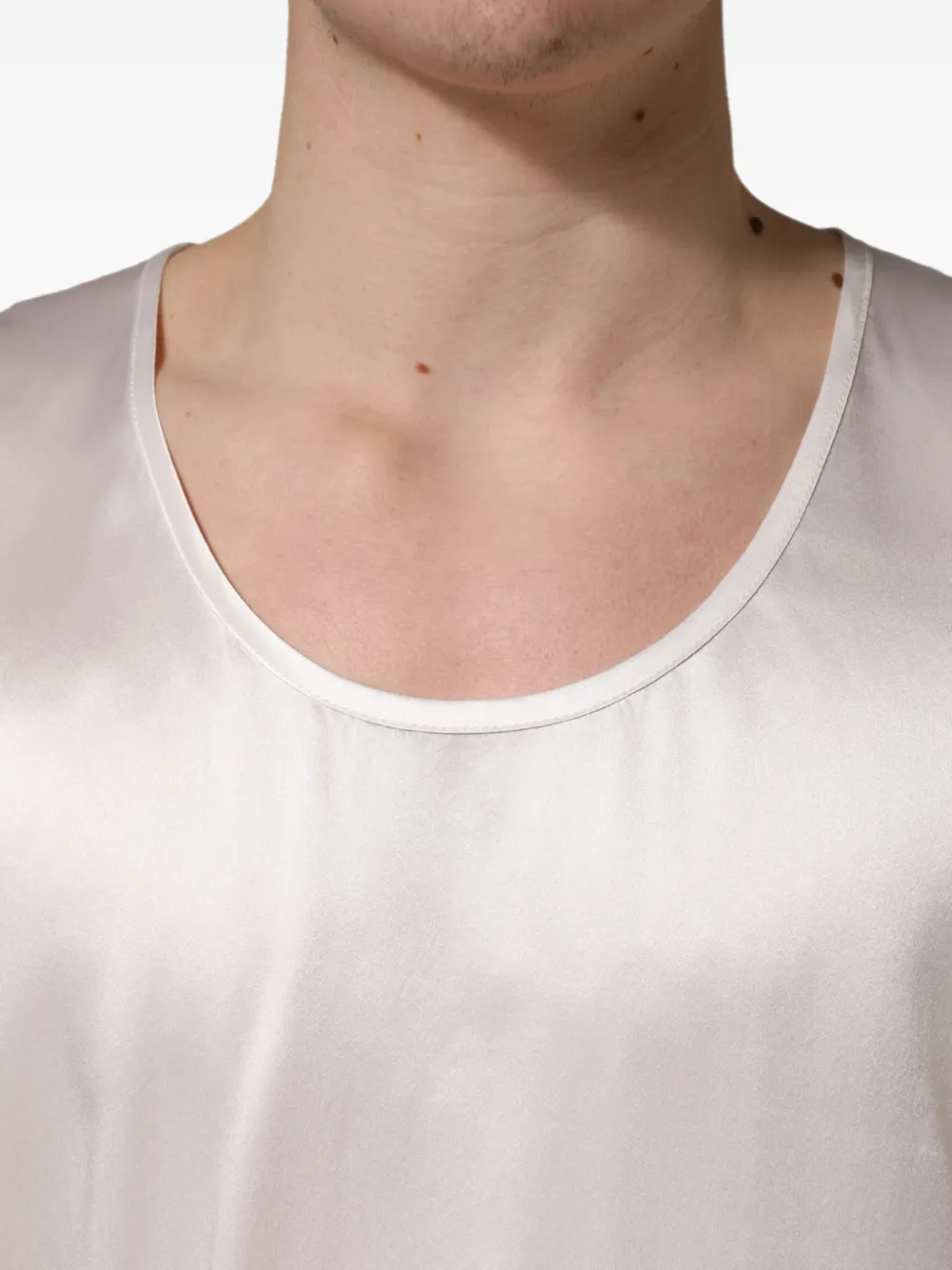 Dolce & Gabbana satin-finish sleeveless tank top Beige