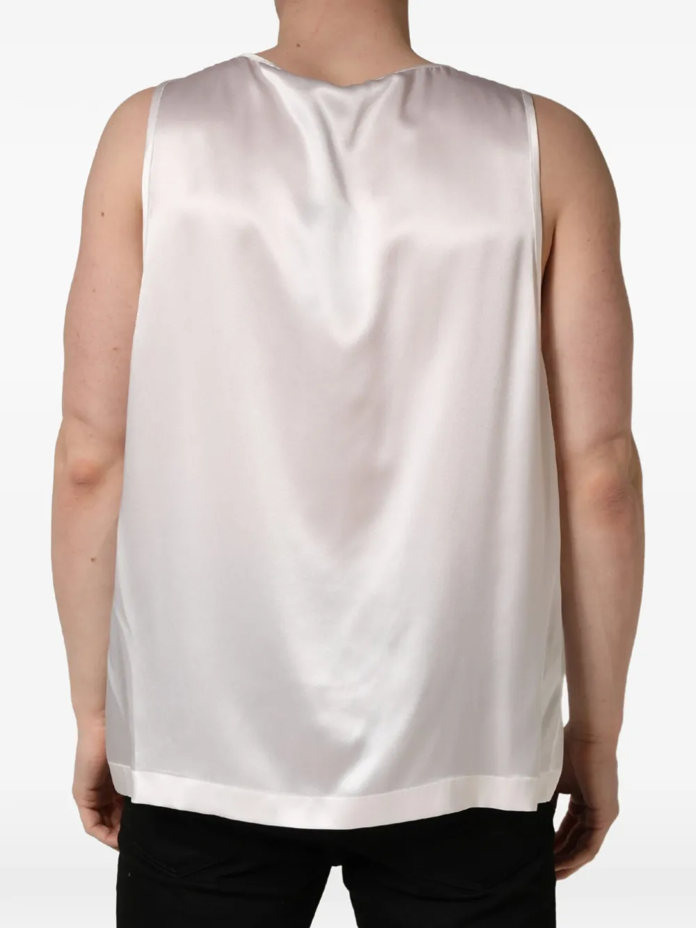 Dolce & Gabbana satin-finish sleeveless tank top Beige