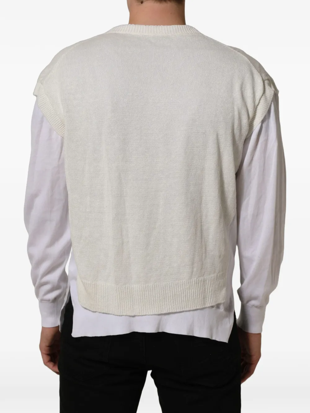 Dolce & Gabbana layered-design V-neck sweater Wit