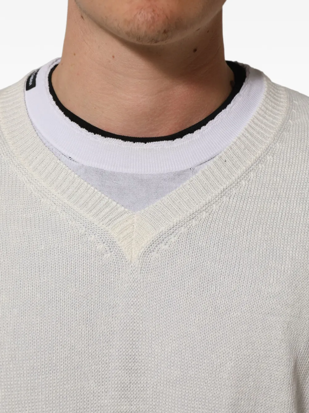 Dolce & Gabbana layered-design V-neck sweater Wit
