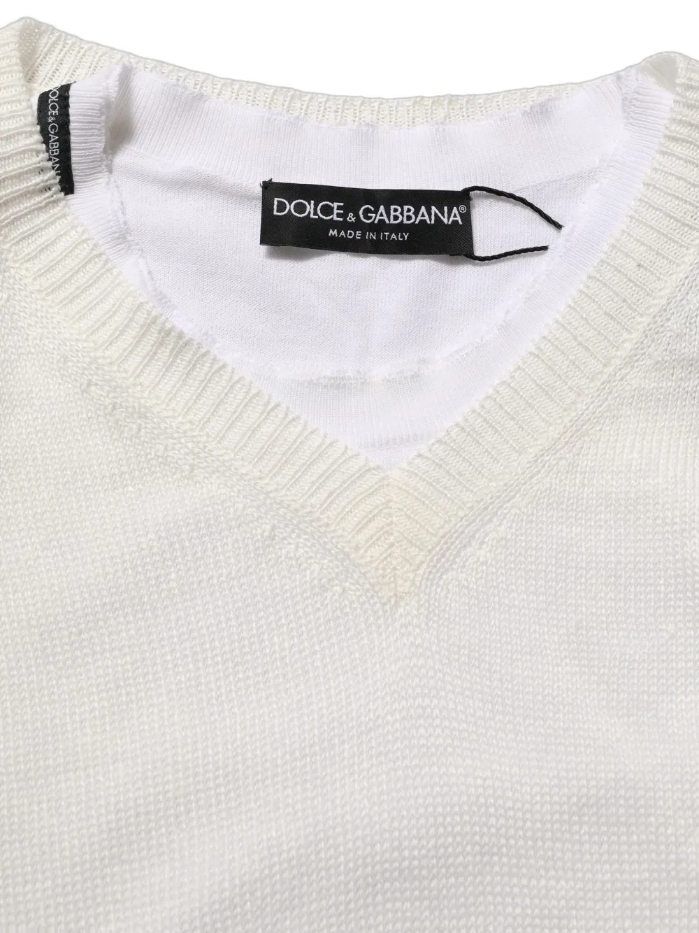 Dolce & Gabbana layered-design V-neck sweater Wit