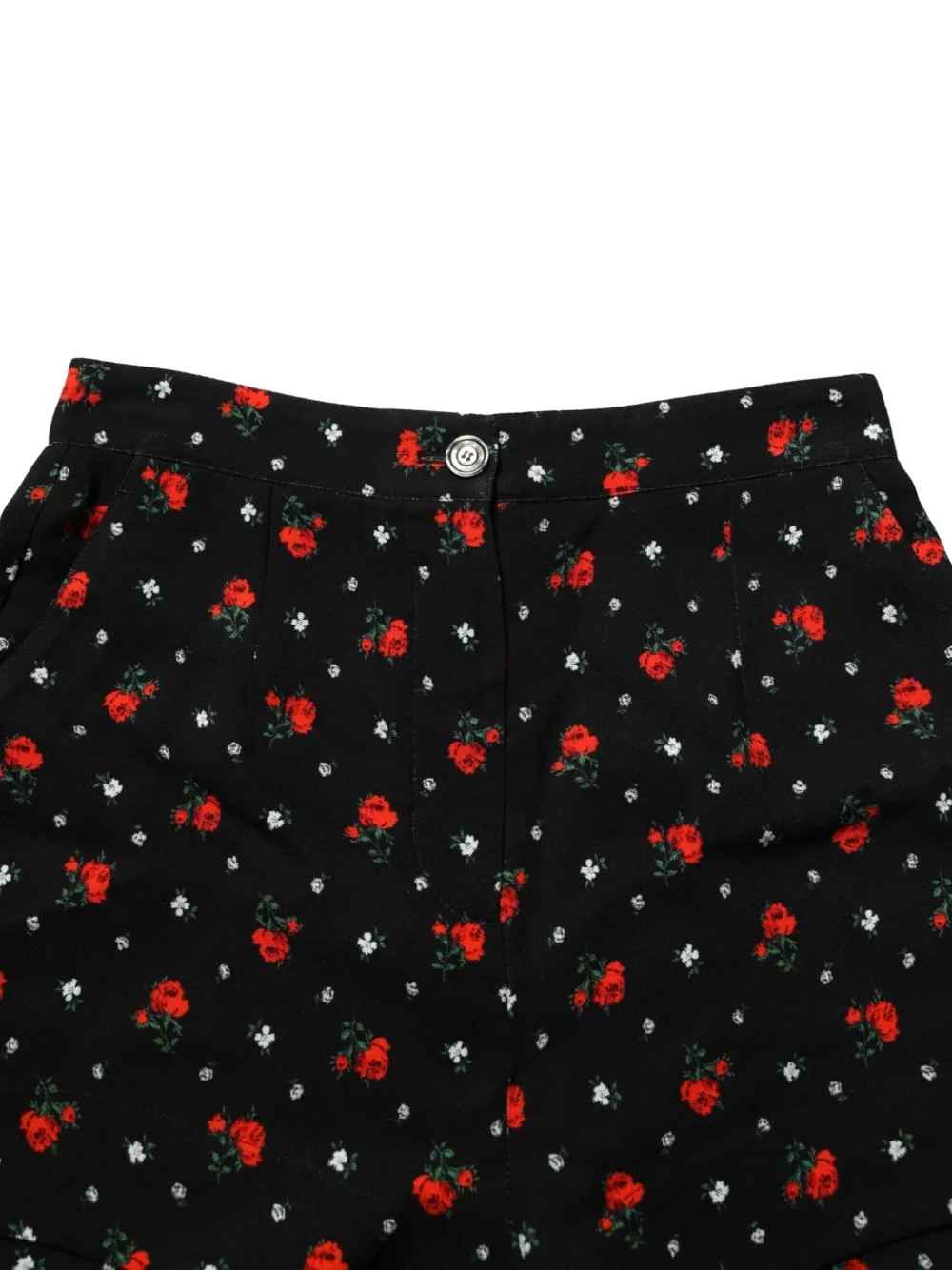 Dolce & Gabbana floral-print high-waisted shorts Zwart