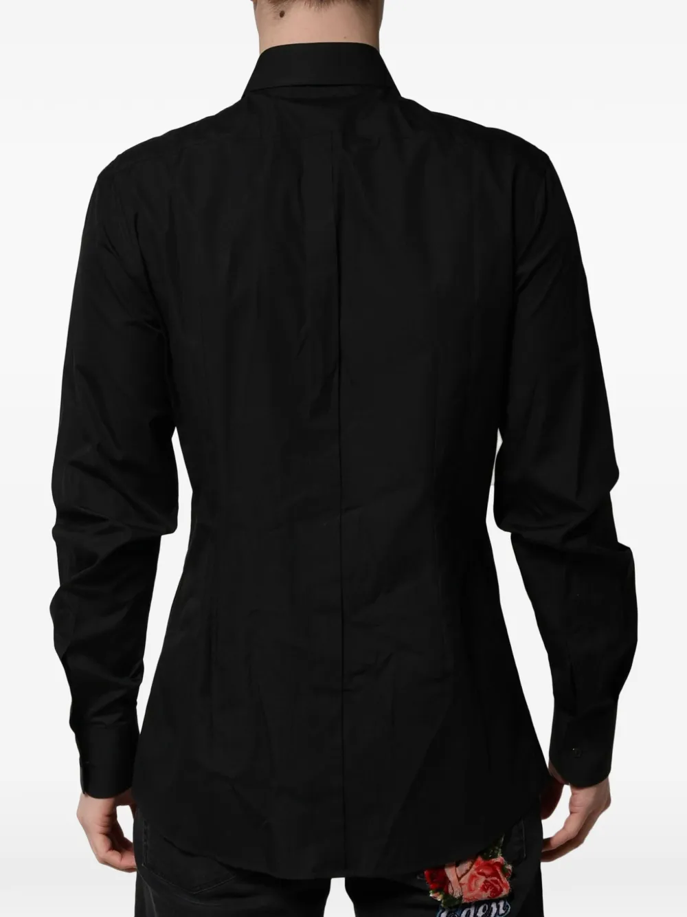 Dolce & Gabbana Gold crystal-embellished shirt Zwart