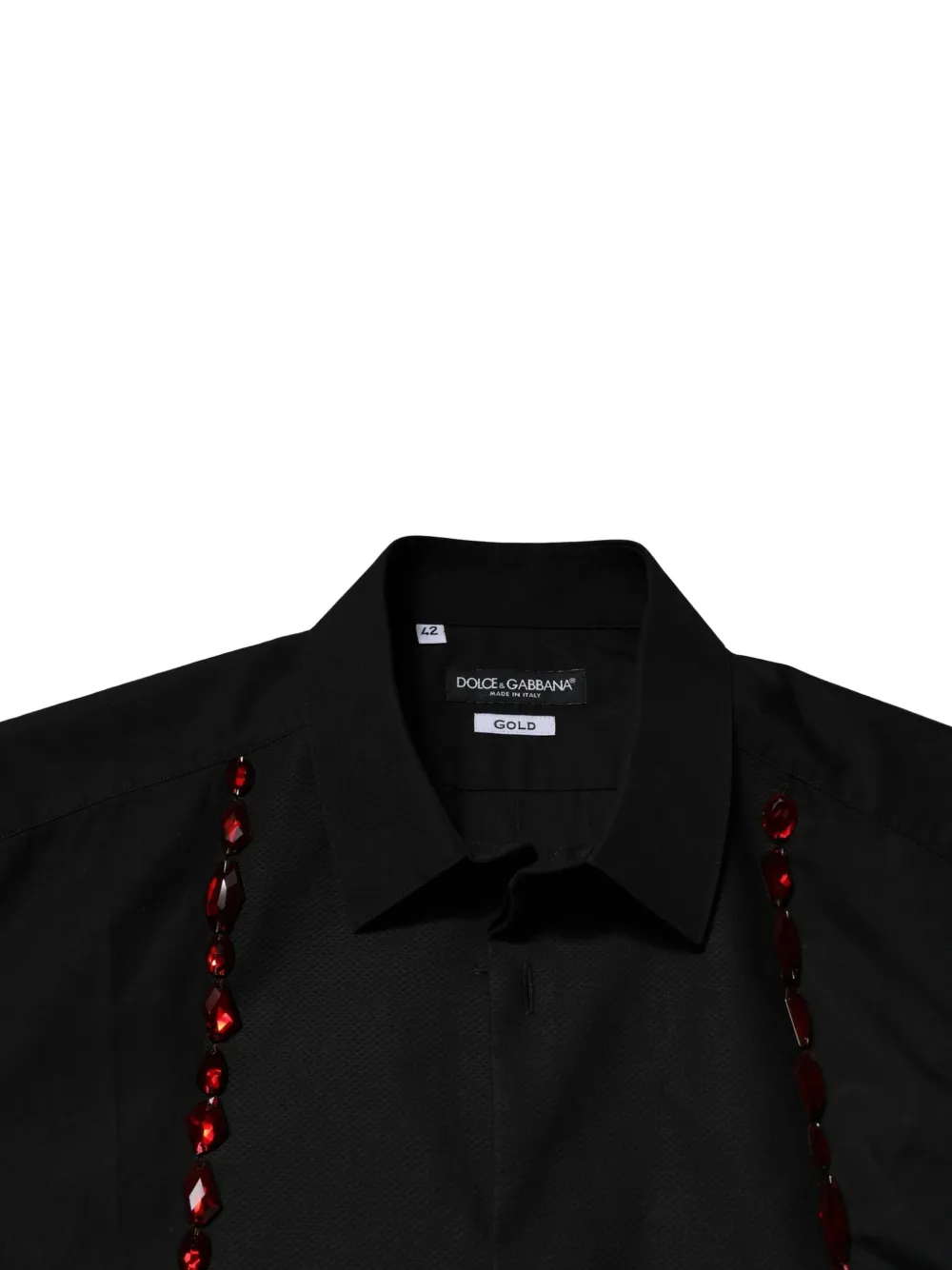 Dolce & Gabbana Gold crystal-embellished shirt Zwart