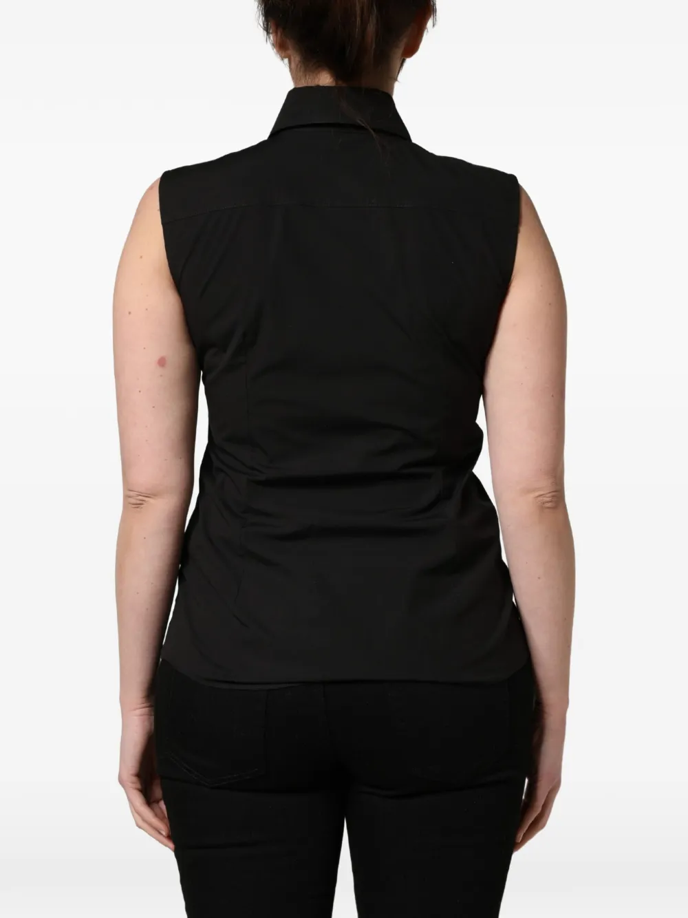 Dolce & Gabbana sleeveless collared blouse Zwart