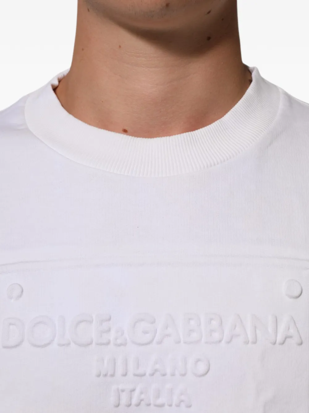 Dolce & Gabbana logo-embossed sweater Wit