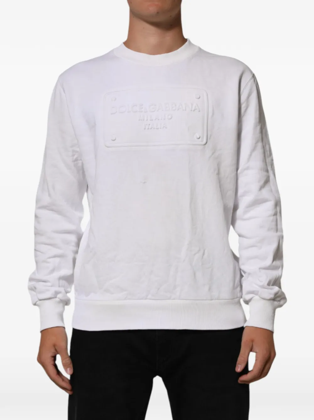 Dolce & Gabbana logo-embossed sweater Wit