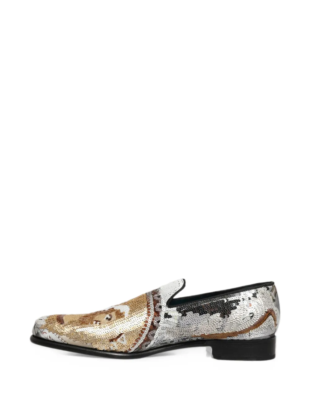 Dolce & Gabbana sequin-embellished slip-on loafers - Silver