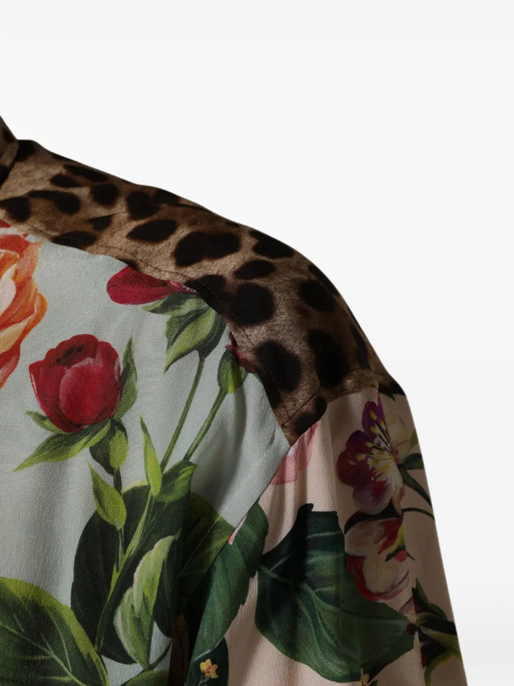Dolce & Gabbana floral leopard-print shirt Blauw