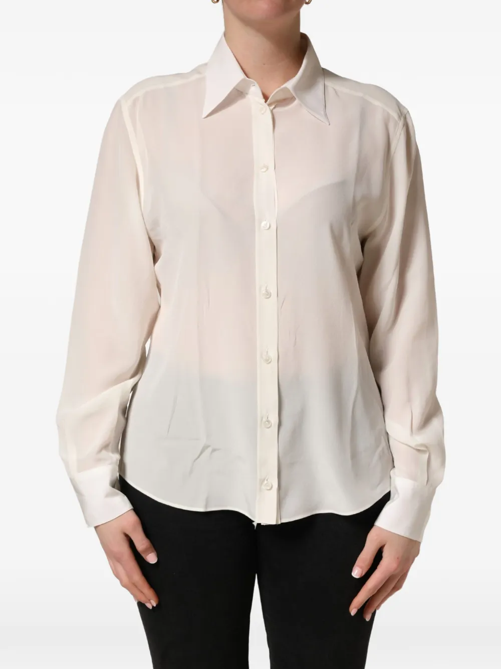 Dolce & Gabbana collared long-sleeve shirt Beige