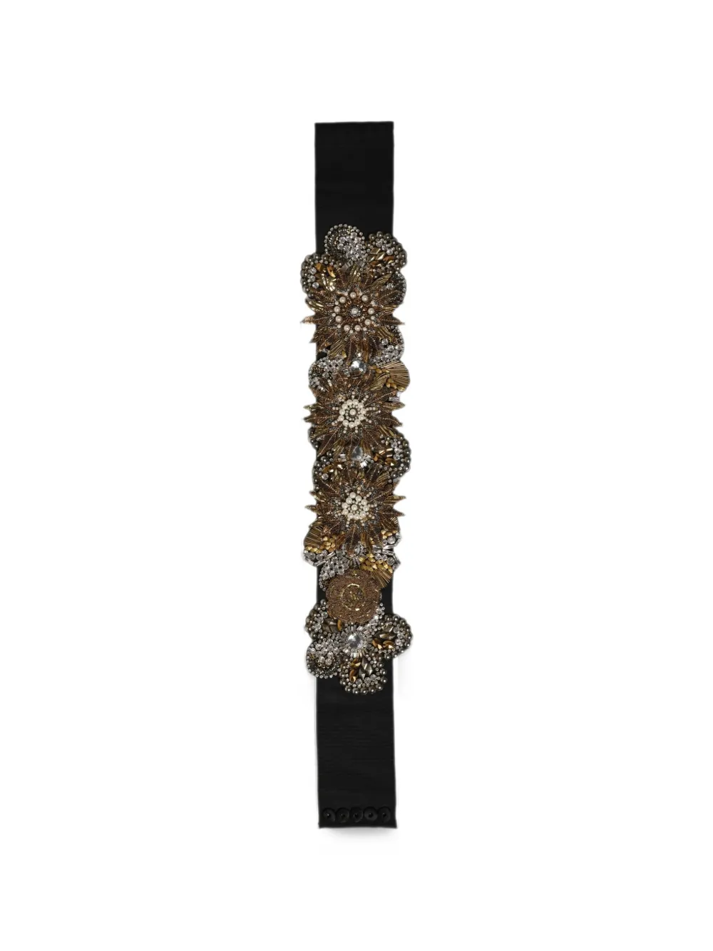 Dolce & Gabbana Riem verfraaid met kristallen en bloemenbroche Zwart