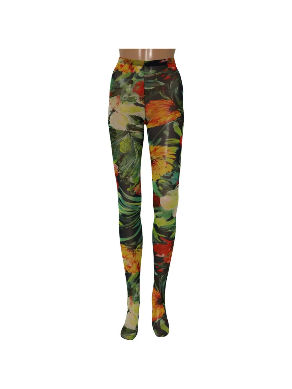 Dolce & Gabbana floral-print tights Zwart