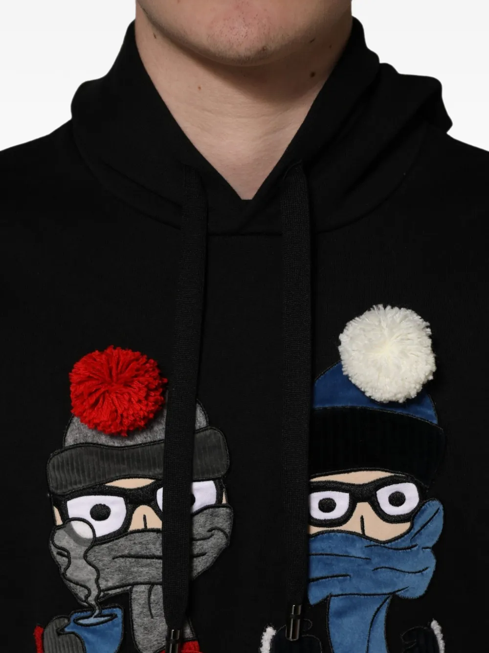Dolce & Gabbana black cotton hooded sweatshirt Zwart