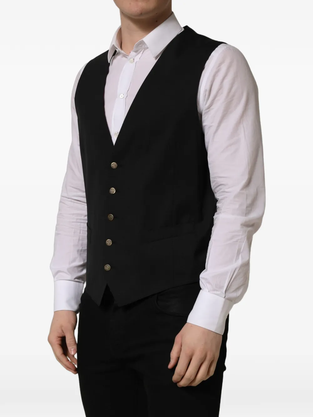 Dolce & Gabbana Gilet met enkele rij knopen Zwart