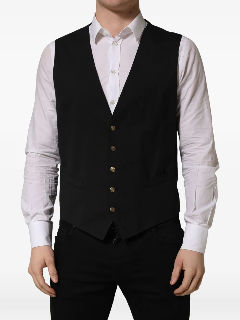 Dolce & Gabbana Gilet met enkele rij knopen Zwart